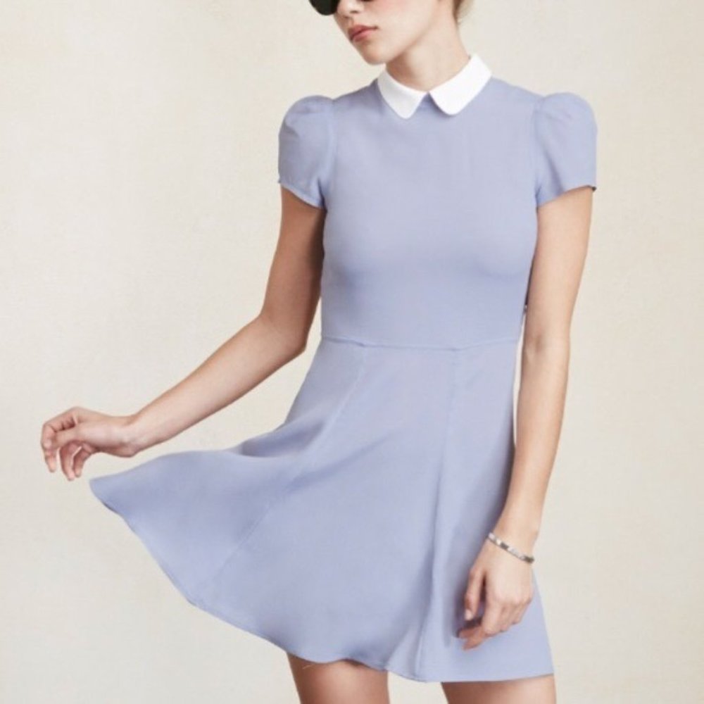 Reformation Wednesday Baby Blue Mini Dress